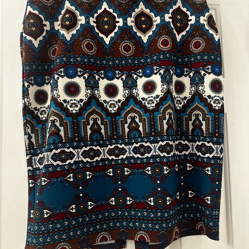Boho Paisley Bandana Print Maxi or Skirt - Teal, Brown, Cream, Red